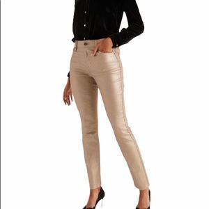 Decree Women’s Skinny Jeans — Size 9 — Gold/Blush Metallic